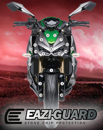 Eazi-Guard Paint Protection Film for Kawasaki Z1000 2014 - 2017, gloss or matte