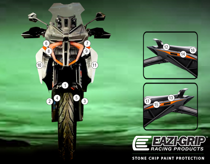 Eazi-Guard Paint Protection Film for KTM 1290 Super Duke GT, gloss or matte