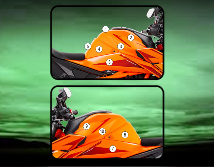Eazi-Guard Tank Protection Film for KTM 1390 Super Duke R, gloss or matte